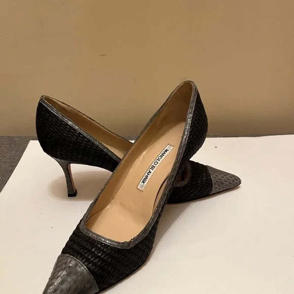 manolo blahnik kitten heel shoes size 8 - Picture 8 of 8